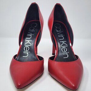 Great pair of Red Calvin Klein D'Orsay stiletto heels